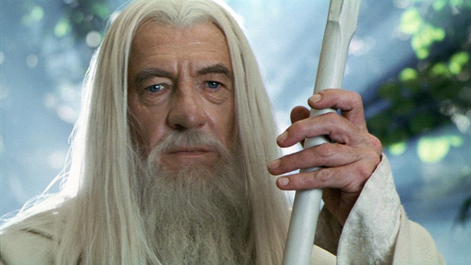 Ian McKellen nei panni di Gandalf