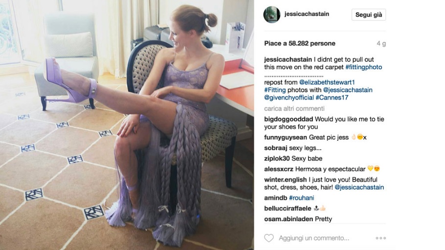 Cannes 70: le più belle foto condivise dalle star su Instagram Jessica Chastain su Instagram