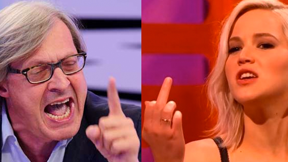 Sgarbi contro Jennifer Lawrence: «Una che guadagna 46 milioni di dollari per un solo film non può lamentarsi come un operaio» Sgarbi contro Jennifer Lawrence