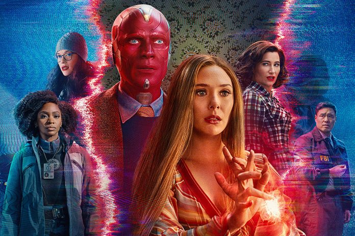 WandaVision: finalmente le prime battaglie per Scarlet Witch e Visione nel nuovissimo trailer Wandavision MidSeason key art Wanda Visione