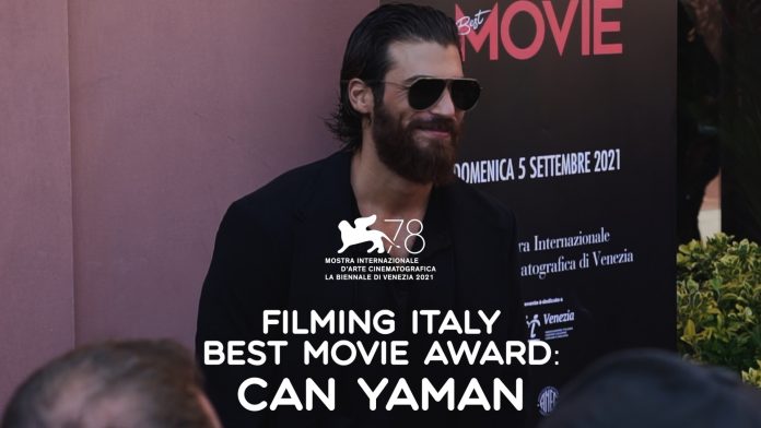 Can Yaman al Filming Italy Best Movie Award 2021: foto e video della giornata can yaman al filming italy best movie award 2021