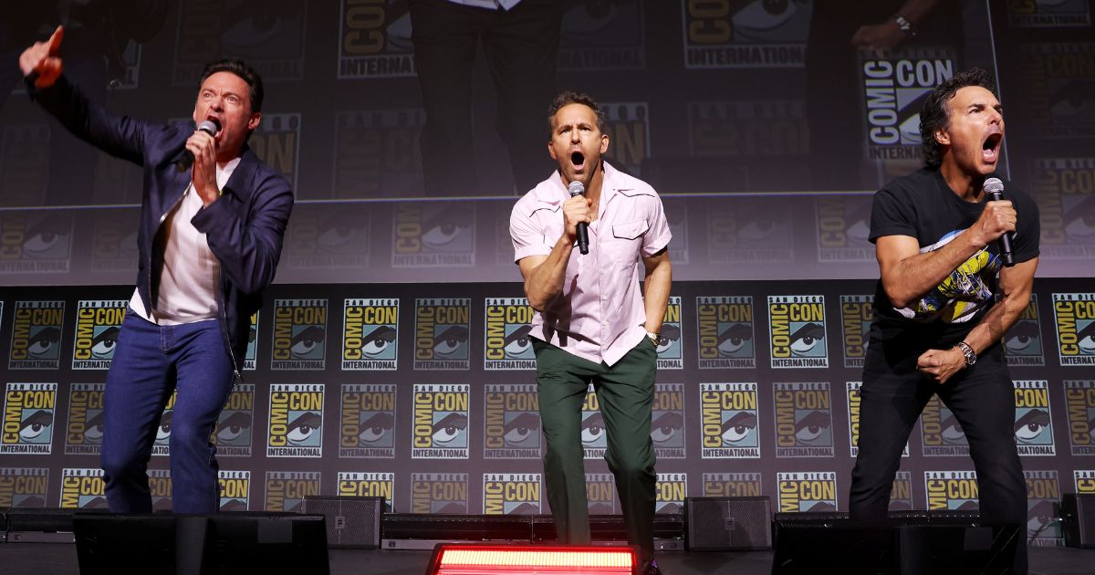 hugh jackman, ryan reynolds e shawn levy al comic-con