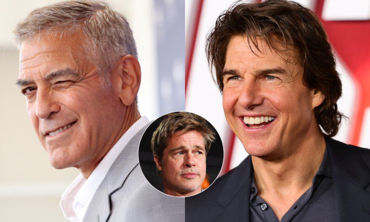 Collage George Clooney, Tom Cruise e Brad Pitt