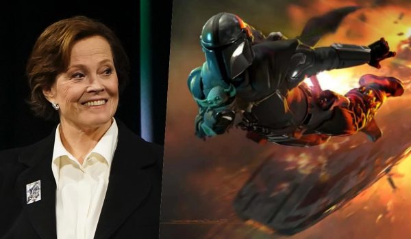 star wars, per mandalorian and grogu sul palco sigourney weaver