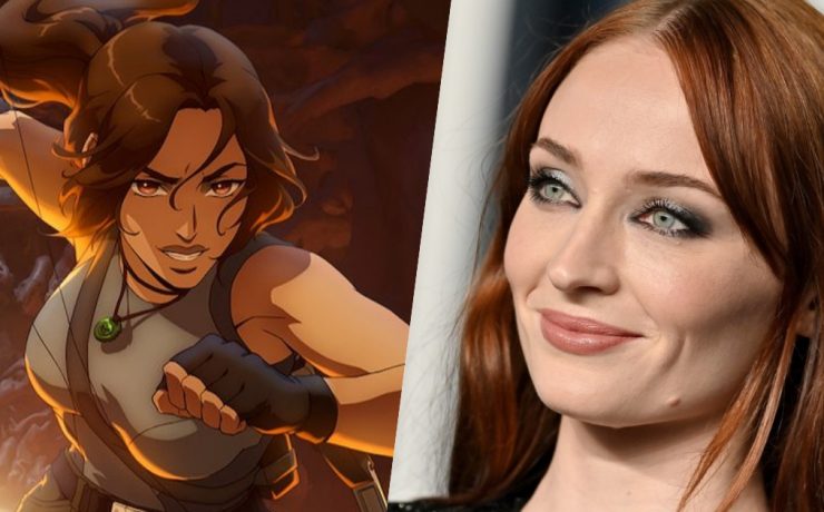 artwork di Tomb Raider e Sophie Turner